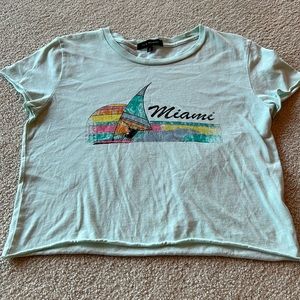 La Hearts Mint Green Miami Crop Top